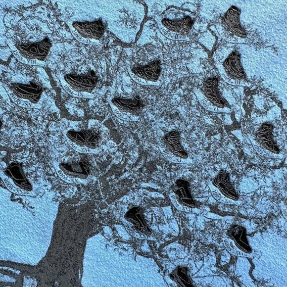 Vintage Y2K 2008 Jordan Nike History Shoe Family‎ Tree T Shirt Men Large Blue - Picture 3 of 8